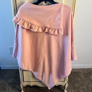 Blush poncho/wrap fleece